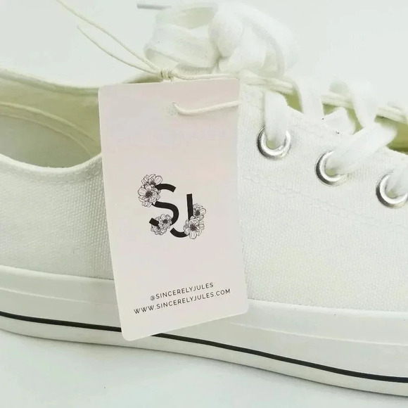 Sincerely Jules Size 10M Women's Vince White Lace Up Low Top Round Toe Sneakers - Picture 10 of 12